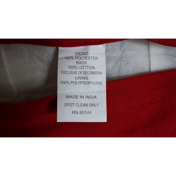 Red Velvet Gold Beaded Winter Wonderland Embroidered Christmas Pillow Snowflake - Picture 5 of 6